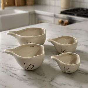 Rae Dunn Ceramic Measuring Cups Set of 4 in the “garlic” design